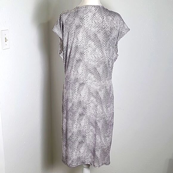 Michael Kors Serpent Print Faux-Wrap Dress with Side Buckle, Size 1X - Picture 10 of 13